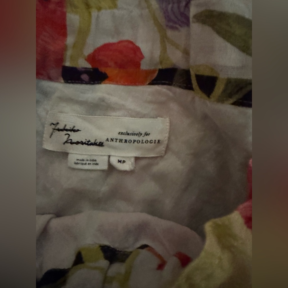 NWT Anthropologie Yukiko Noritake One-Shoulder Mini Dress Women's Floral - Picture 8 of 10